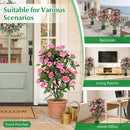 Artificial Rose Tree with Blooming Flowers - Set of 2 by LJGDeals
