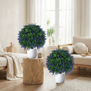 Artificial Lavender Topiary Ball Trees 22 Inch Set of 2 by LJGDeals