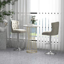 Set of 2 Bar Chairs with Footrest Electroplated Metal Base and Anti-Slip Ring by DirectDeals