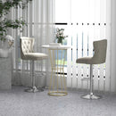 Set of 2 Bar Chairs with Footrest Electroplated Metal Base and Anti-Slip Ring by LJGDeals