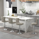 Set of 2 Bar Chairs with Footrest Electroplated Metal Base and Anti-Slip Ring by DirectDeals