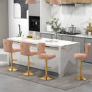 Set of 2 Bar Chairs with Footrest Electroplated Metal Base and Anti-Slip Ring by LJGDeals
