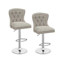 Set of 2 Bar Chairs with Footrest Electroplated Metal Base and Anti-Slip Ring by LJGDeals