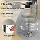 Set of 2 Bar Chairs with Footrest Electroplated Metal Base and Anti-Slip Ring by LJGDeals