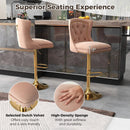 Set of 2 Bar Chairs with Footrest Electroplated Metal Base and Anti-Slip Ring by LJGDeals