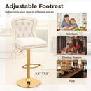Set of 2 Bar Chairs with Footrest Electroplated Metal Base and Anti-Slip Ring by LJGDeals