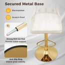 Set of 2 Bar Chairs with Footrest Electroplated Metal Base and Anti-Slip Ring by LJGDeals