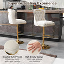 Set of 2 Bar Chairs with Footrest Electroplated Metal Base and Anti-Slip Ring by DirectDeals