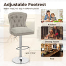Set of 2 Bar Chairs with Footrest Electroplated Metal Base and Anti-Slip Ring by DirectDeals