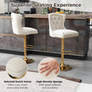 Set of 2 Bar Chairs with Footrest Electroplated Metal Base and Anti-Slip Ring by LJGDeals