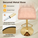 Set of 2 Bar Chairs with Footrest Electroplated Metal Base and Anti-Slip Ring by DirectDeals
