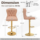 Set of 2 Bar Chairs with Footrest Electroplated Metal Base and Anti-Slip Ring by DirectDeals