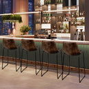 Set of 2 Bar Stool Faux Suede Upholstered Chairs by LJGDeals