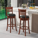 Set of 2 360° Bar Stools with PU Upholstered Seats-Brown by LJGDeals