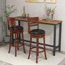 Set of 2 360° Bar Stools with PU Upholstered Seats-Brown by LJGDeals
