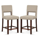 2 Piece Bar Chair Set with Hollowed Back and Rubber Wood Legs by LJGDeals