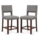 2 Piece Bar Chair Set with Hollowed Back and Rubber Wood Legs by LJGDeals