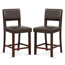 2 Piece Bar Chair Set with Hollowed Back and Rubber Wood Legs-Beige by DirectDeals