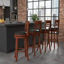 Set of 2 360° Bar Stools with PU Upholstered Seats-Brown by LJGDeals