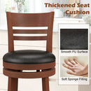 Set of 2 360° Bar Stools with PU Upholstered Seats-Brown by LJGDeals