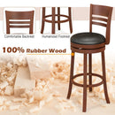 Set of 2 360° Bar Stools with PU Upholstered Seats-Brown by LJGDeals