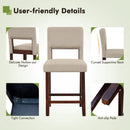 2 Piece Bar Chair Set with Hollowed Back and Rubber Wood Legs by LJGDeals