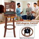 Set of 2 360° Bar Stools with PU Upholstered Seats-Brown by LJGDeals