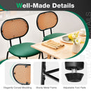 29.5 Inch Modern Faux Leather Bar Stools with Imitation Rattan Woven Backrest