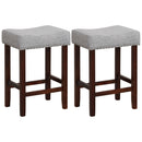 Set of 2 24 Inch Bar Stool with Curved Seat Cushions-Beige by DirectDeals