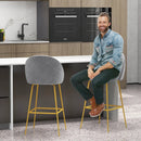 29 Inches Set of 2 Bar Stoolswith Padded Seats-Gray by LJGDeals