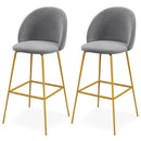 29 Inches Set of 2 Bar Stoolswith Padded Seats-Gray by DirectDeals