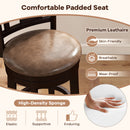 Set of 2 Bar Stools Swivel Bar Chairs with Footrest and Lattice Backrest