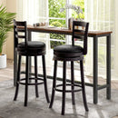 Set of 2 Bar Stools Swivel Bar Height Chairs with PU Upholstered Seats Kitchen by LJGDeals