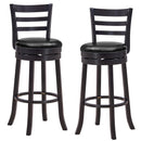 Set of 2 Bar Stools Swivel Bar Height Chairs with PU Upholstered Seats Kitchen by DirectDeals