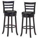 Set of 2 Bar Stools Swivel Bar Height Chairs with PU Upholstered Seats Kitchen by LJGDeals