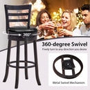 Set of 2 Bar Stools Swivel Bar Height Chairs with PU Upholstered Seats Kitchen by DirectDeals
