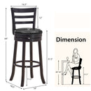 Set of 2 Bar Stools Swivel Bar Height Chairs with PU Upholstered Seats Kitchen by DirectDeals