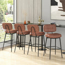 Set of 2 Bar Stools with Padded Seat and Footrest for Kitchen Island-Brown and Black by LJGDeals
