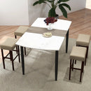 29 Inch Set of 2 Height Upholstered Bar Stool with Solid Rubber Wood Legs and Footrest-Gray by LJGDeals