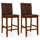 Set of 2 Counter Barstools with Rubberwood Legs and Upholstered Seat-Walnut by LJGDeals