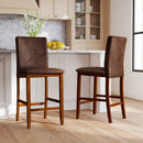 Set of 2 Counter Barstools with Rubberwood Legs and Upholstered Seat-Walnut by LJGDeals