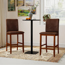 Set of 2 Counter Barstools with Rubberwood Legs and Upholstered Seat-Walnut by LJGDeals
