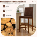 Set of 2 Counter Barstools with Rubberwood Legs and Upholstered Seat-Walnut by LJGDeals