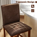 Set of 2 Counter Barstools with Rubberwood Legs and Upholstered Seat-Walnut by LJGDeals