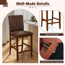 Set of 2 Counter Barstools with Rubberwood Legs and Upholstered Seat-Walnut by LJGDeals