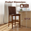 Set of 2 Counter Barstools with Rubberwood Legs and Upholstered Seat-Walnut by LJGDeals