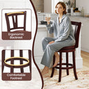 Set of 2 Counter Height Swivel Barstools with High Backs and Footrests