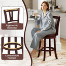 Set of 2 Counter Height Swivel Barstools with High Backs and Footrests by LJGDeals