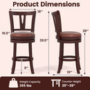 Set of 2 Counter Height Swivel Barstools with High Backs and Footrests by LJGDeals