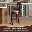 Set of 2 Counter Height Swivel Barstools with High Backs and Footrests by LJGDeals